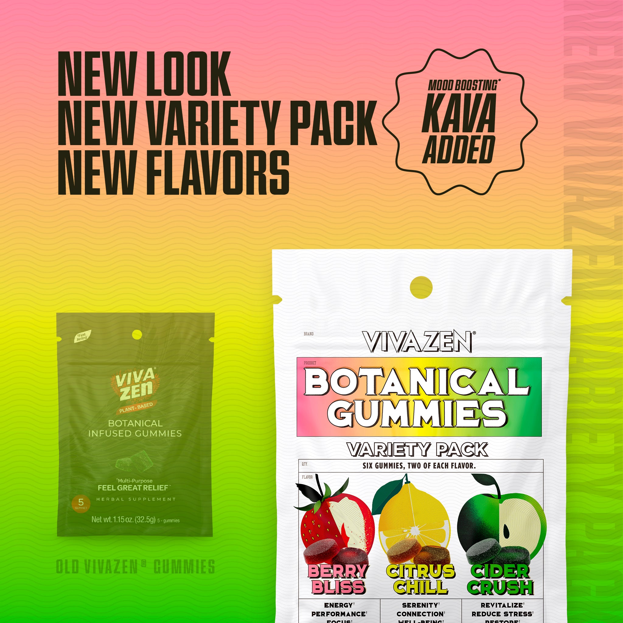 Vivazen® Gummy Variety Pack – Energy, Relaxation & Stress Relief