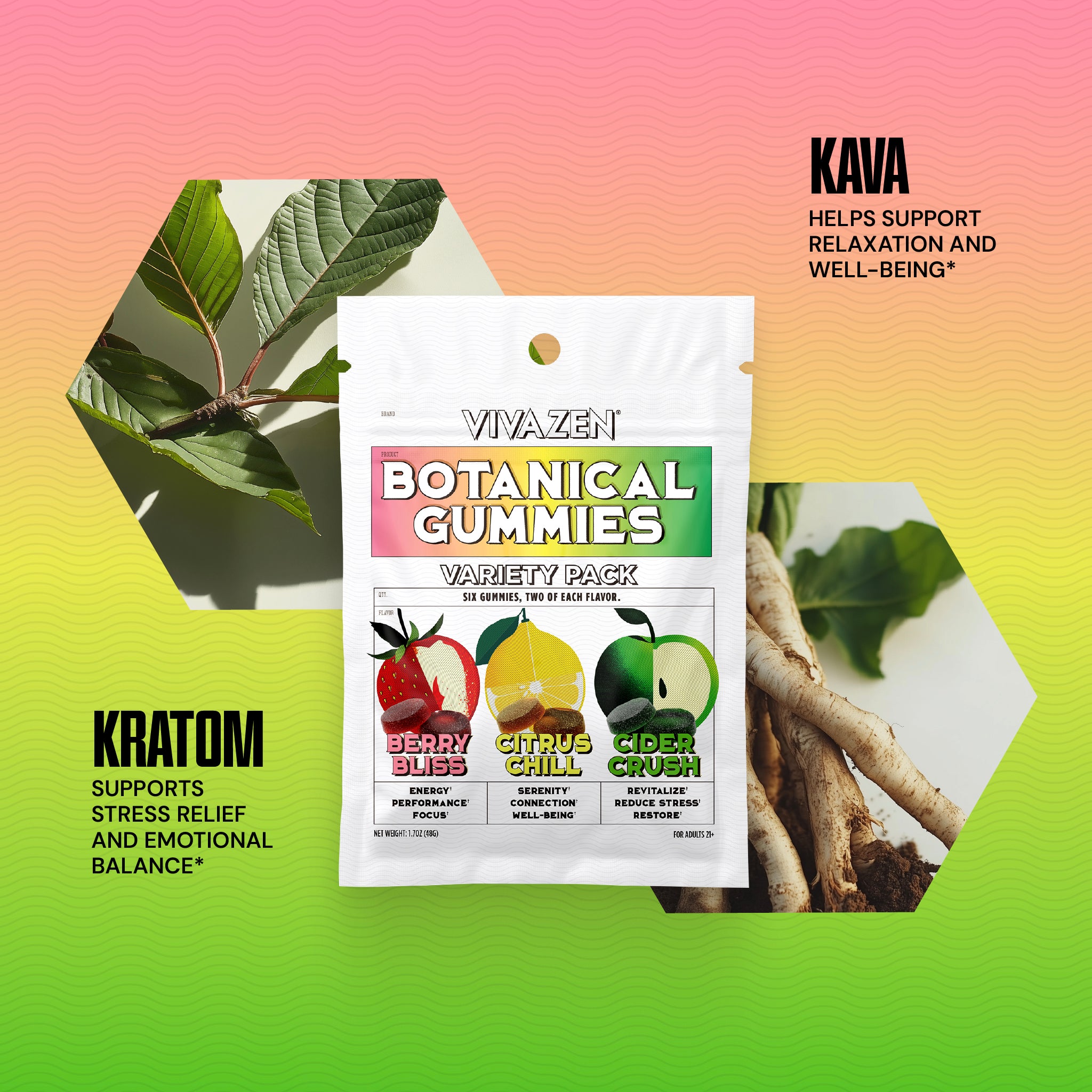 Vivazen® Gummy Variety Pack – Energy, Relaxation & Stress Relief
